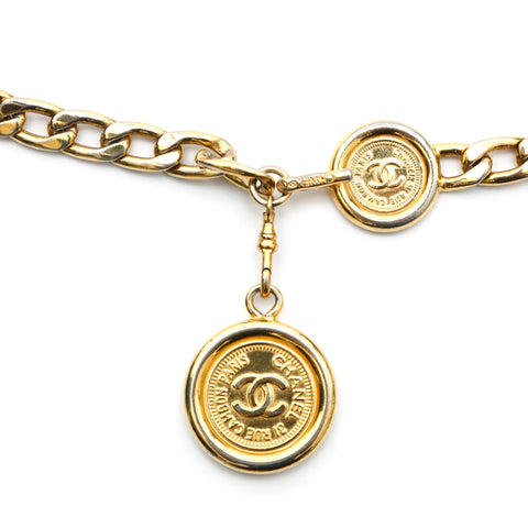 Gold medallion chain belt