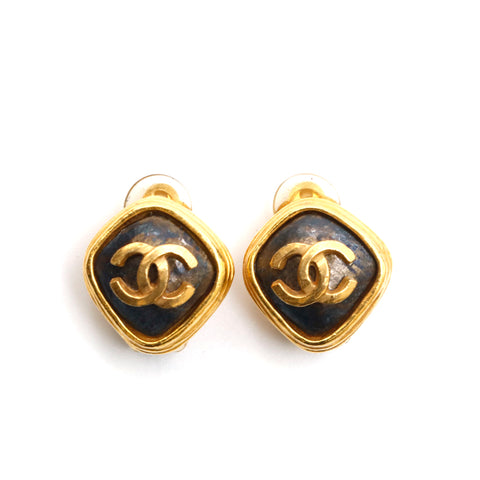 Chanel CHANEL Coco Mark Earring Brown P13376