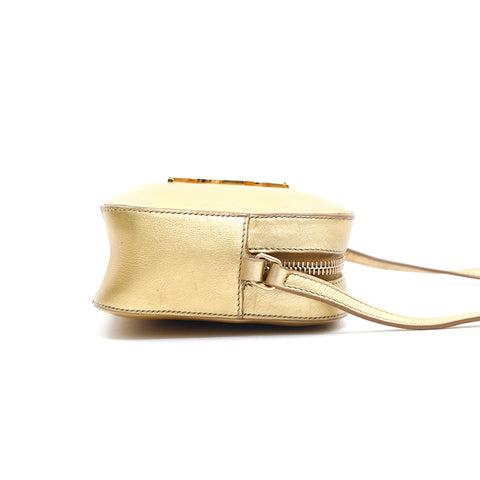 Saint Lantern Saint Laurent Paris YSL Lederkamera Umhängetasche Gold P13385