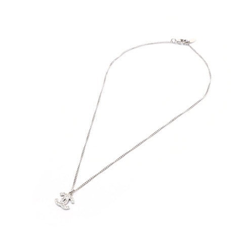 香奈儿可可马克·水钻项链银色P13407