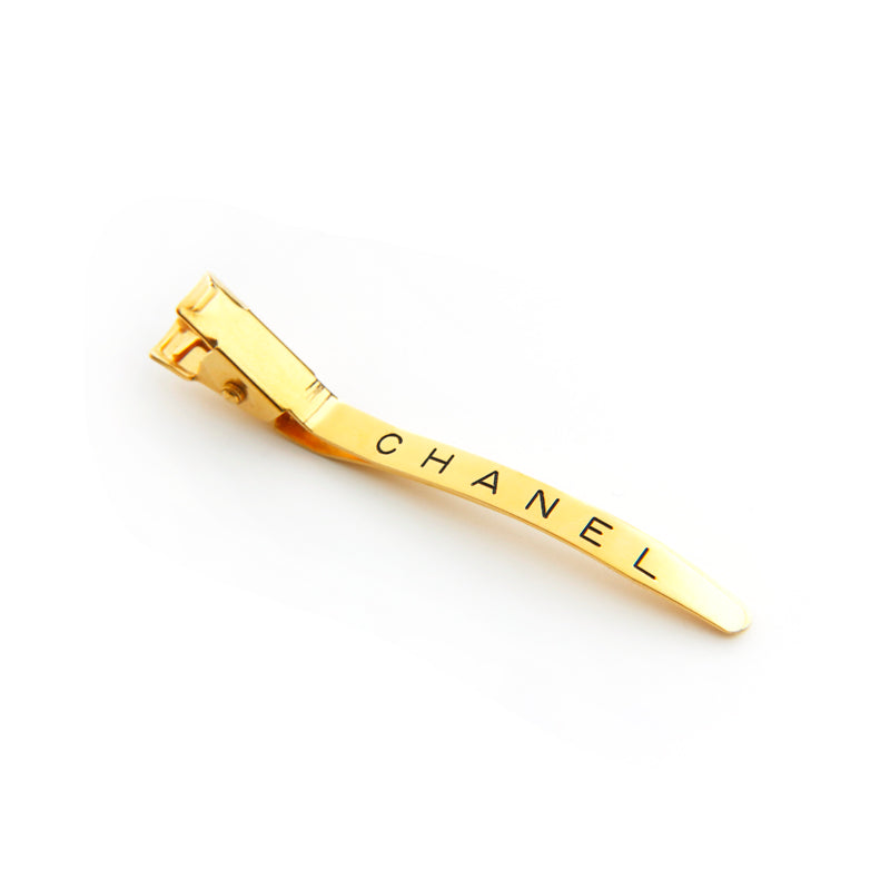 シャネル CHANEL ロゴ ヘアクリップ ヘアアクセサリー ゴールド P13408