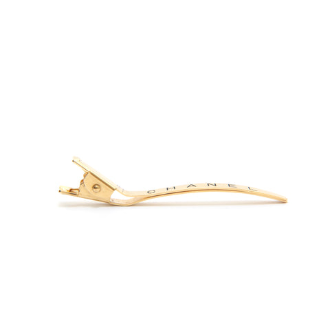 Chanel Chanel Logo Haarclip Haarzubehör Gold P13408