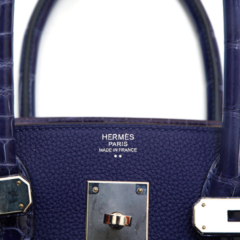 Hermes Hermes Birkin 30 Handtasche G Graviertes lila P13420