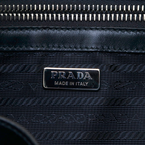 Prada Prada Triangle Logo 2way Leder Schulter Handtasche Schwarz P13453