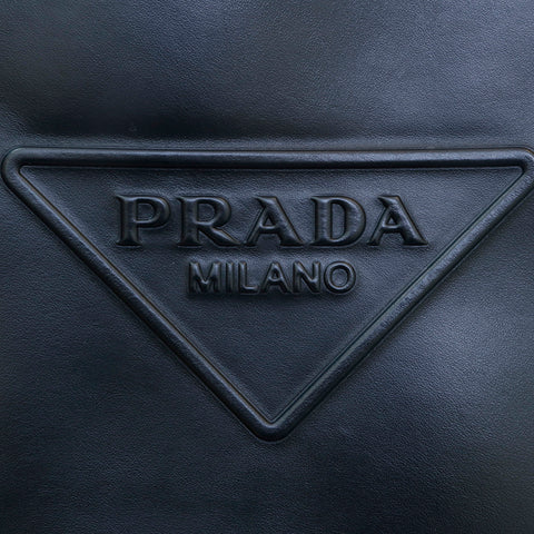 Prada Prada Triangle Logo 2way Leder Schulter Handtasche Schwarz P13453