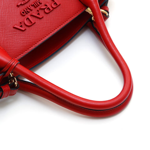 Prada Women's Red Vitello Phenix Leather Crossbody Handbag Small 1BH079 |  eBay
