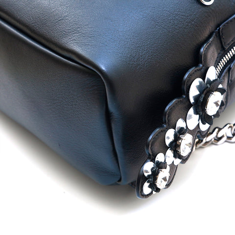 fendi mini backpack charm FENDI Logo with Rhinestone Chain Leather Mini Backpack Backpack/Daypac – NUIR VINTAGE