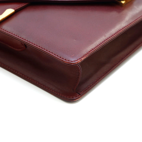 Cartier Clutch Bag Mastline Leather Bordeaux