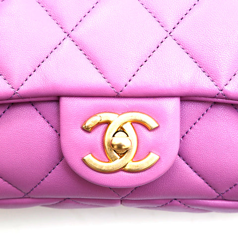 CHANEL Lambskin Resin Quilted Coco Hearts Wallet On Chain WOC