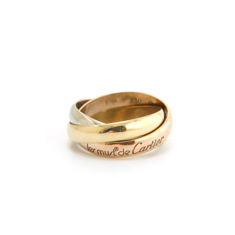 Cartier Trinity Ring PG YG WG 750 7.0G尺寸49尺寸10戒指多色P13494