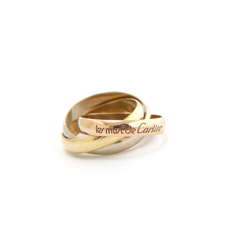 美品 カルティエ トリニティ リング 750 YG PG WG 10号 50 カルティエ CARTIER トリニティリング PG YG WG 750 7.0g 49サイズ 10