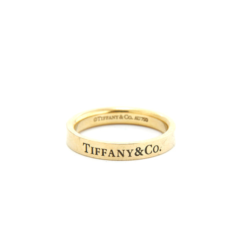 Tiffany Tiffany & Co. Flat band ring YG AU750 3.3G 47 Size 9 Ring / Ring Gold P13502