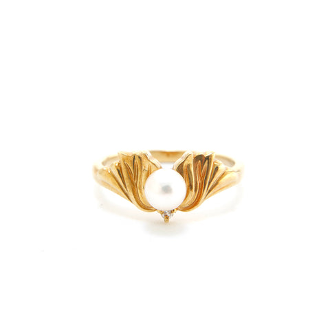Mikimoto Pearl wählen YG K18 3,4G 51 Größe Nr. 12 Ring / Ring Gold P13508