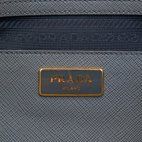 Prada Prada Galleria Safiano 2way Schulter Handtasche grau x Schwarz P13523