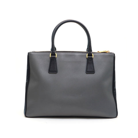 Prada Prada Galleria Safiano 2way Schulter Handtasche grau x Schwarz P13523