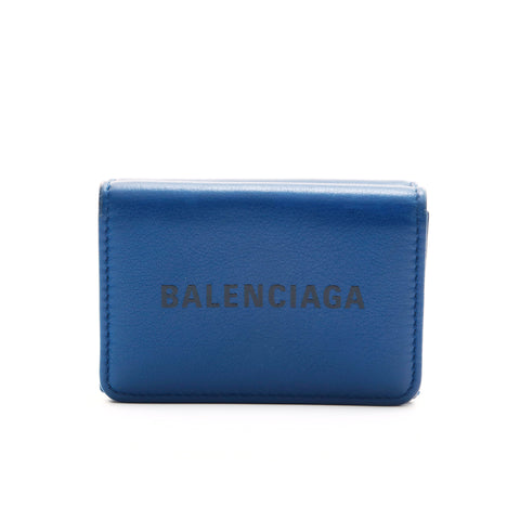 バレンシアガ BALENCIAGA エブリデイ ミニ ウォレット 三つ折り財布 ブルー P13525