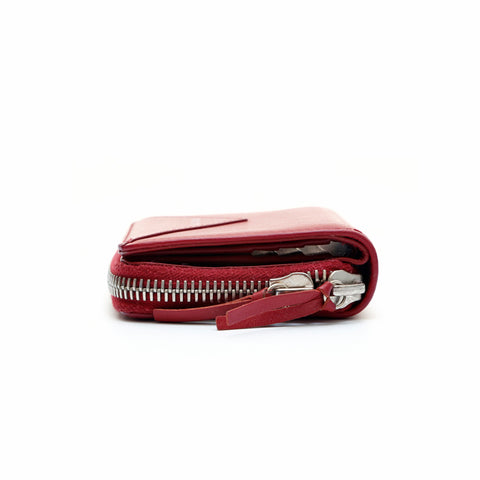 Balenciaga Balenciaga Logo en cuir Purse Bi-Rold portefeuille Red P13528