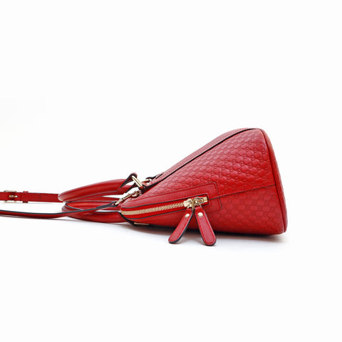 Gucci Gucci Shima Micro GG Shima 2way Leder Schulter Handtasche Rot P13529