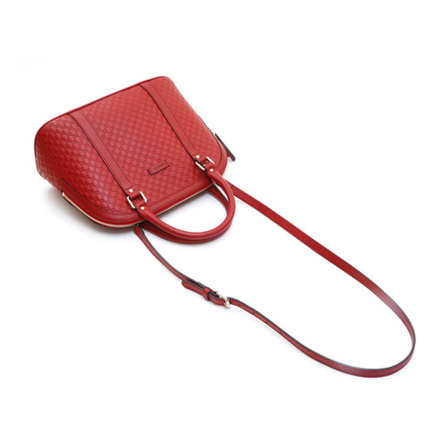 Gucci Gucci Shima Micro GG Shima 2way Leder Schulter Handtasche Rot P13529