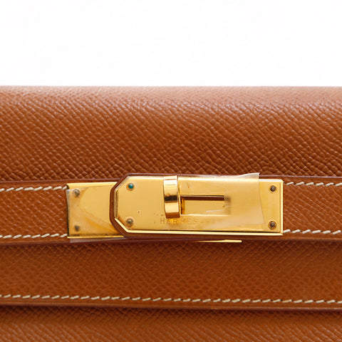 Hermes Hermes Kelly 28 Kushbell Handtasche ◯ Z graviert 1996 Cognac P13544