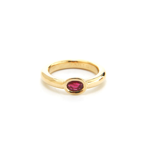Chaumet Anneau Ruby Ring YG 750 8.1G尺寸54尺寸15戒指金P13558