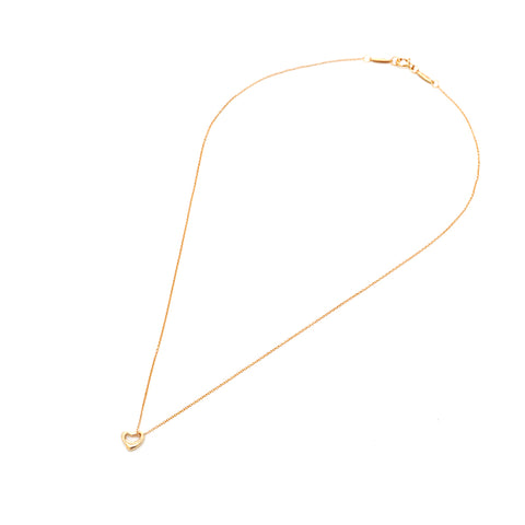 Tiffany Tiffany & Co. Open Heart Necklace PG AU750 1.5g Necklace Gold P13570
