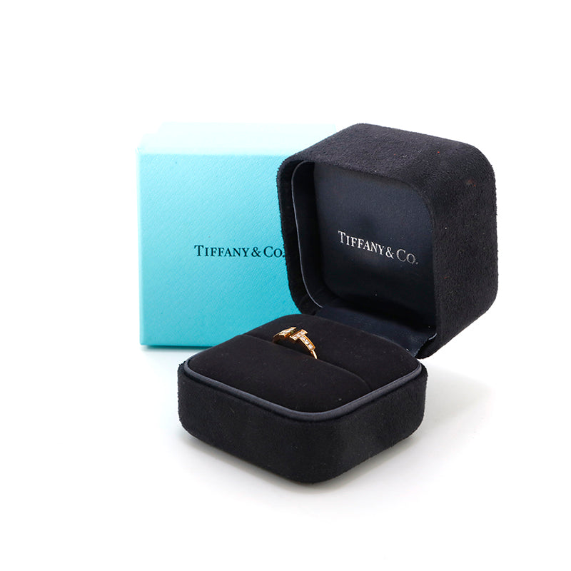 ◇ティファニー◇ 新品仕上済 Tワイヤー ダイヤ リング Au750 YG 6号 ティファニー TIFFANY&Co. Tワイヤー ダイヤリング YG Au750 2.3