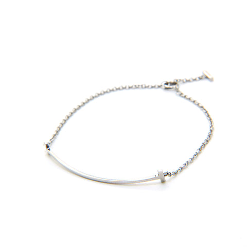 Tiffany Tiffany & Co. T Smile Bracelet WG AU750 2.6g Bracelet Silver P13573