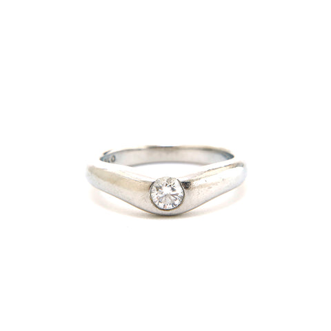 Tiffany Tiffany & Co. Elsa Peletti Diamond Banding Platinum Pt950 5,8 g 47 Größe 8 Ring / Ring Silber P13575
