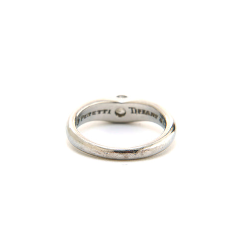 Tiffany Tiffany & Co. Elsa Peletti Diamond Banding Platinum PT950 5.8G 47 Taille 8 Anneau / anneau Silver P13575