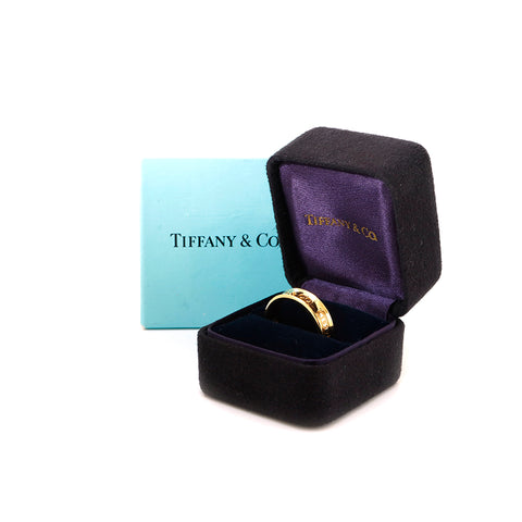 Tiffany Tiffany & Co. 1837 Anneau de logo étroit YG 750 7,7g 54 Taille 15 Ring / Ring Gold P13576