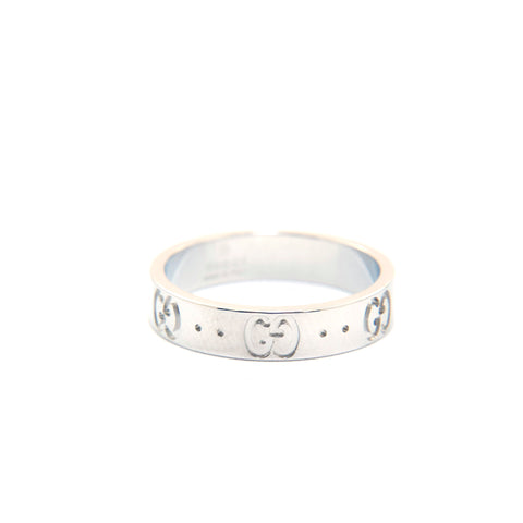 GUCCI GUCCI ICON RING WG 750 3,68G 50 Taille n ° 10 Anneau / anneau argent P13595