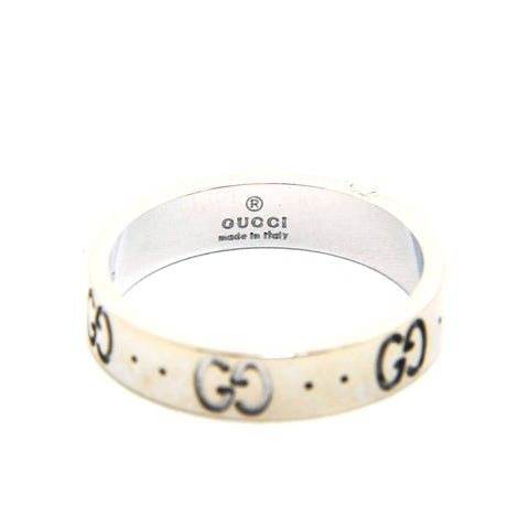 Gucci Gucci图标环750 3.82G 50号尺寸10号戒指 /环Silver P13596