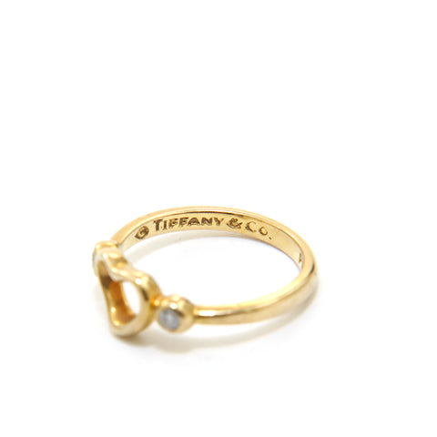 Tiffany Tiffany & Co. Elsa Peletti Open Heart YG AU750 2,66G 48 Taille 8 Anneau / anneau or P13608