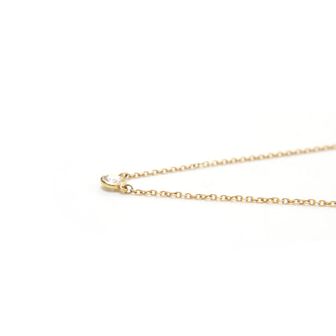 Tiffany Tiffany & Co. par la cour Single Diamond Pendant YG AU750 1,8g Collier Gold P13640