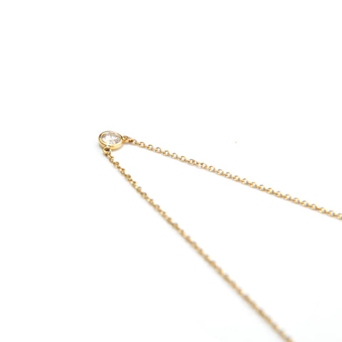 Tiffany Tiffany & Co. par la cour Single Diamond Pendant YG AU750 1,8g Collier Gold P13640