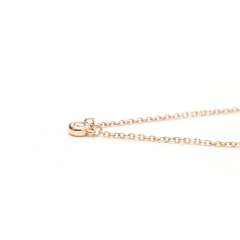 Tiffany Tiffany & Co. par la cour Single Diamond Pendant PG AU750 2.1g Collier Gold P13643