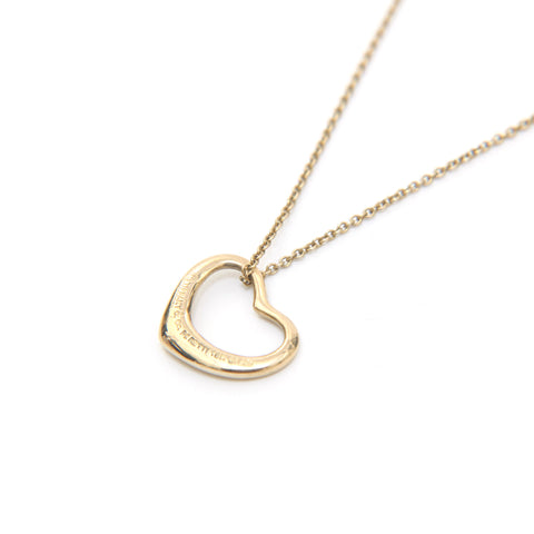 Tiffany Tiffany & Co. Pendre coeur ouvert YG 18K 3,4G Collier Gold P13647