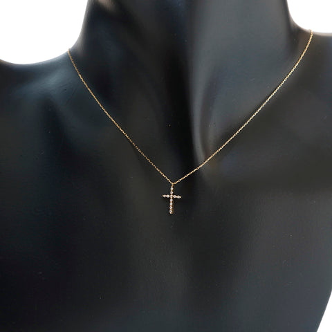 VENDOME AOYAMA Cross Necklace YG K10 0.7G Necklace Gold P13660