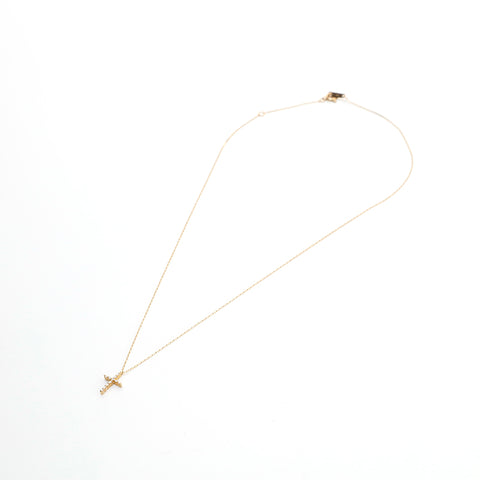 VENDOME AOYAMA Cross Necklace YG K10 0.7G Necklace Gold P13660