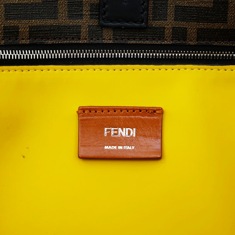 Fendi FENDI Zukka Pattern 2WAY Hand Shoulder Bag Brown Fendi FENDI Zukka Pattern 2WAY Hand Shoulder Bag Brown