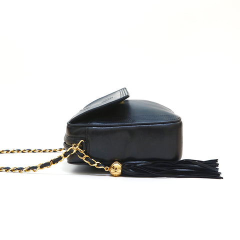 Chanel CHANEL Coco Mark Fringe Shoulder Bag Black P13666 – NUIR VINTAGE