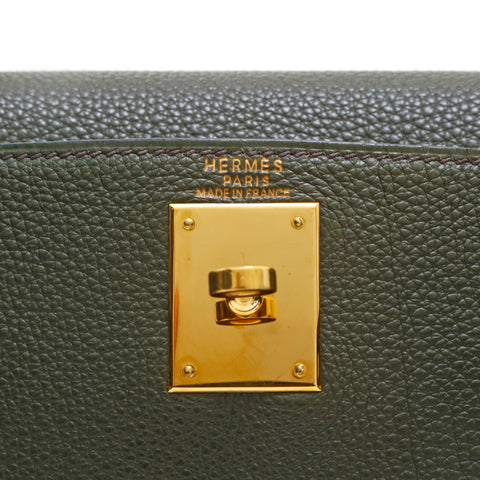 Hermes HERMES Kelly 28 Togo GP Handbag □ D engraved 2000 Khaki