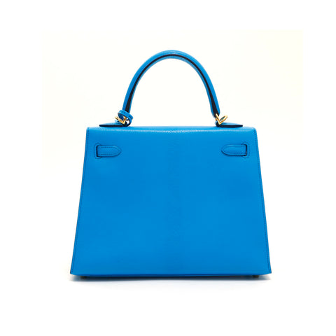 Hermes Hermes Kelly 25 g Handtasche Handtasche Z Graviert 2021 Scheiße Blue Fridder P13679