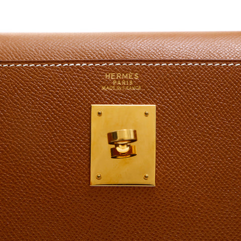 Hermes HERMES Kelly 32 g Handbag Handbag ◯ Y carving 1995 Kushbel Gold –  NUIR VINTAGE