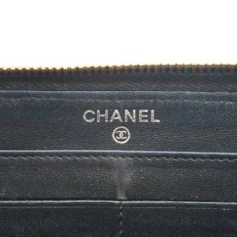 Chanel CHANEL Caviaskin Matrasse 2.55 Long Wallet Black P13716