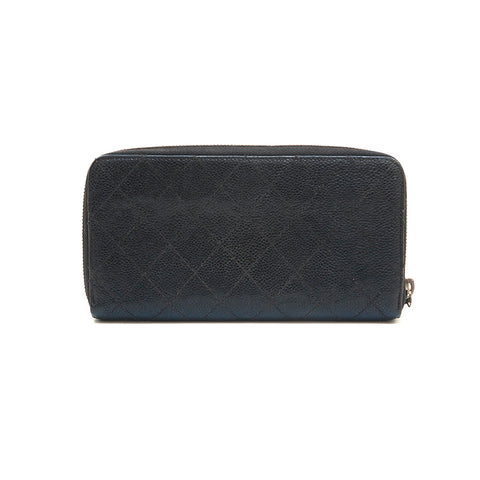 Chanel Chanel Caviaskin Matrasse 2,55 portefeuille long noir P13716