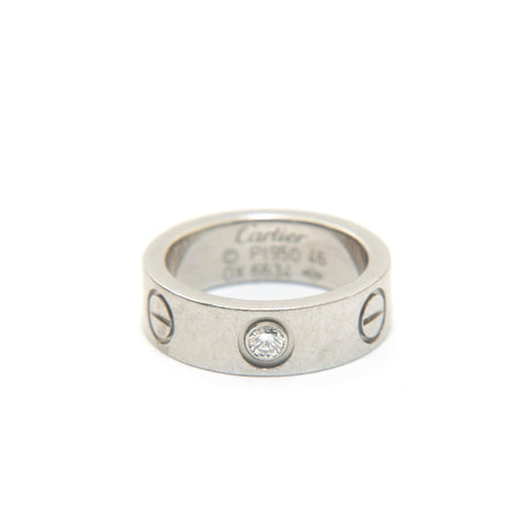Cartier Love Ring Ring Diamond Platinum PT950 9.87G尺寸46尺寸8戒指银P13731