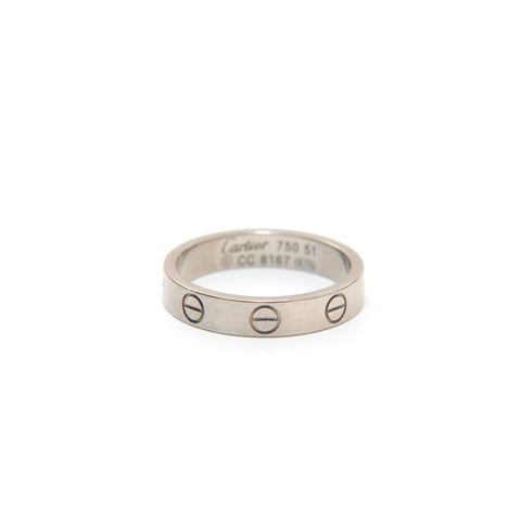 Cartier Love Ring WG 750 4.11G尺寸51尺寸12戒指银P13738