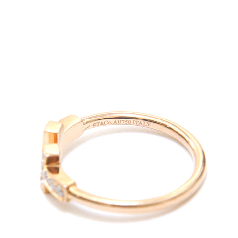 Tiffany Tiffany & Co. T NIGRATION DE TIRE PG AU750 2.30G 0.16CT 49 Taille n ° 10 Ring / Ring Gold P13740